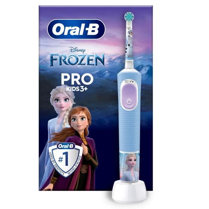Oral-B Pro Kids Brosse à Dents Électrique Enfant, Reine des Neiges Disney, 1 Brossette Brossage Doux, Minuteur et Vibrations