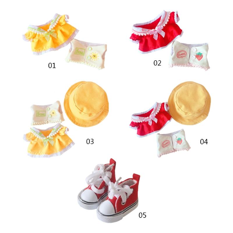 8in Barbi Doll’s Vest/Dress & Hat/Canvas Sneakers for Girls Dollhouse Role for Play Game DIY Toy Accessory Party Sup