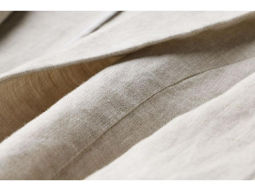 Plus Size Women's Light Luxury Cotton Linen Jacket, 2025 Spring/Autumn, Three-Quarter Sleeves, Solid Color, Loose Fit.