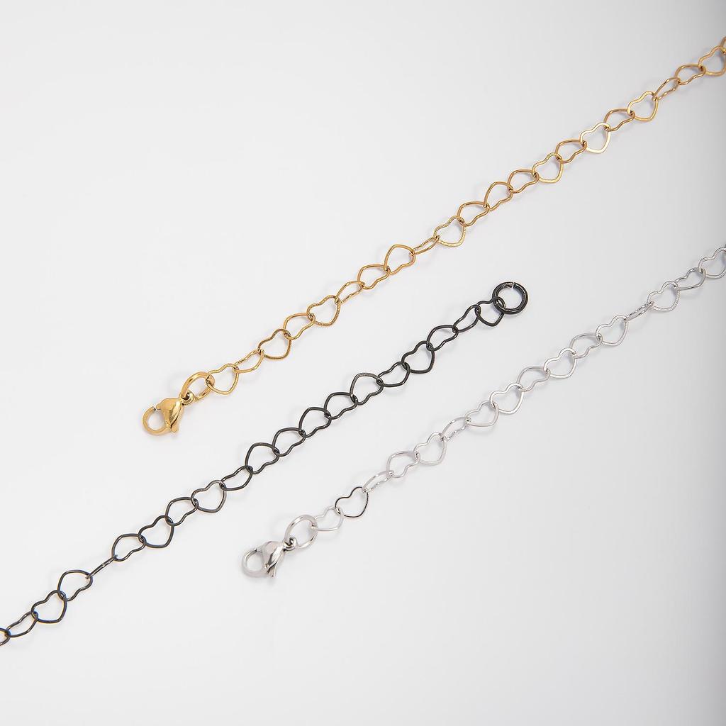 Stainless Steel Peach Heart Clavicle Necklace - DIY Luxury Fashion Heart-shaped Accessory
