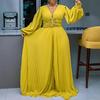 2025 Summer Women's Solid Color V-Neck Slimming Dress: Elegant and Fashionable