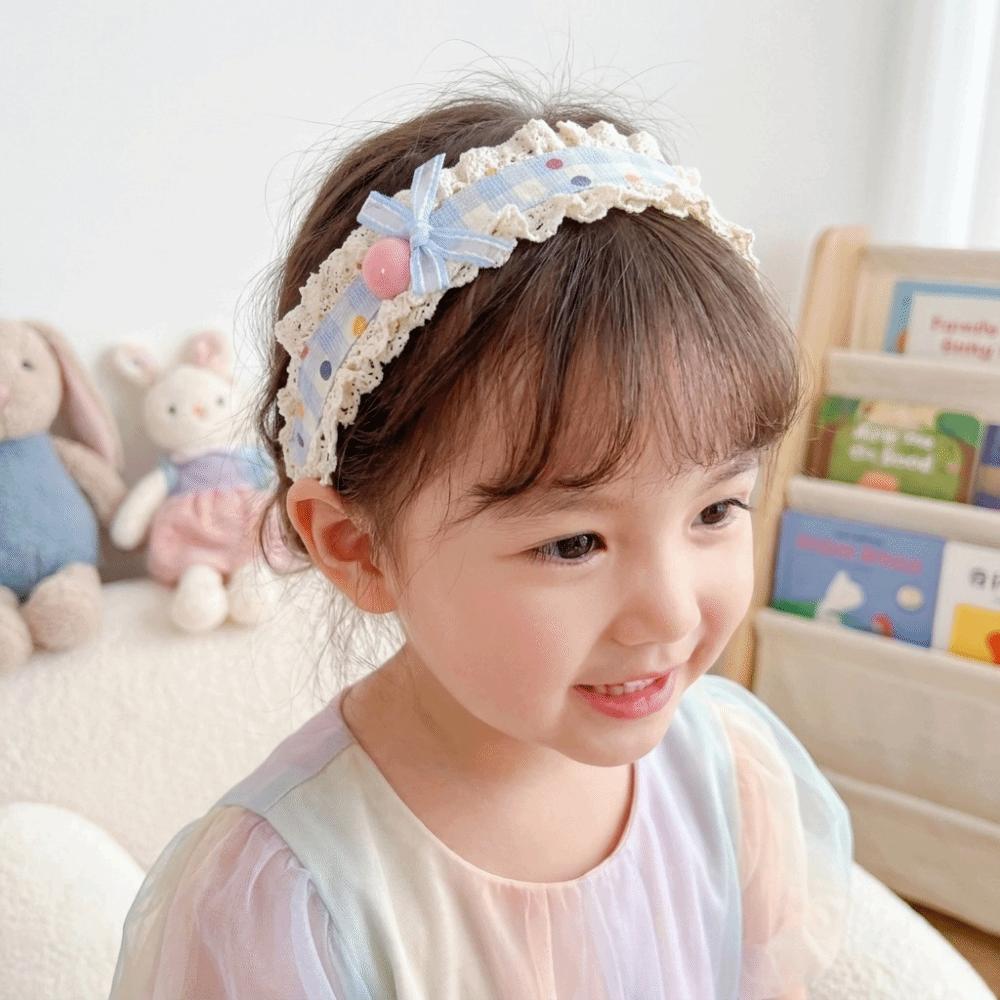 Openwork Lace Trim Paste Headband Bow Hair Sticker Comfortable Hair Holder Toddler
