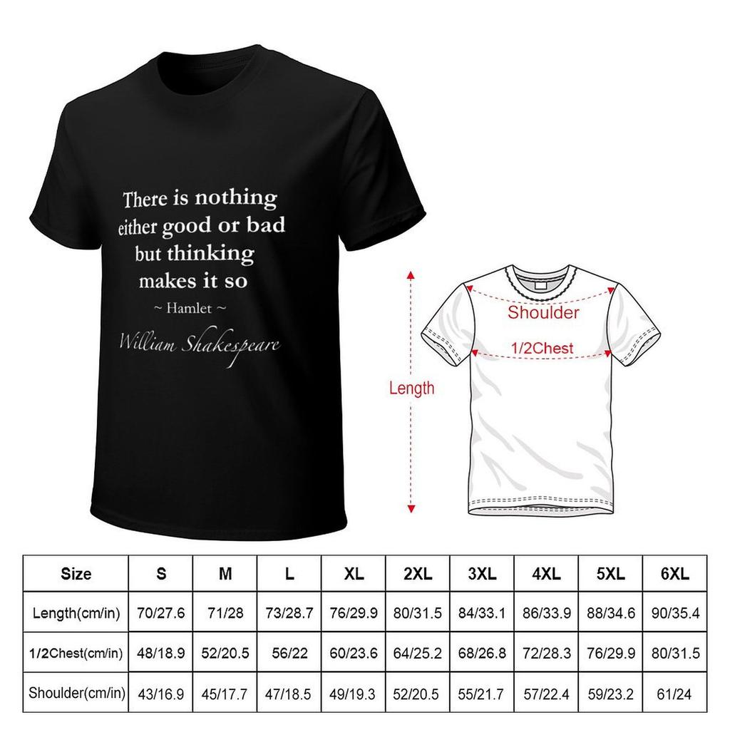 William Shakespeare Quote - There Is Nothing Either Good Or Bad But Thinking Makes It So - Hamlet T-Shirt