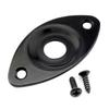 Musiclily Pro Concave Cat's Eye Steel Jack Plate for Curved Dent Electric Guitar/Bass, Black