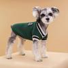 Autumn/Winter Korean Academy Style V-Neck Knit Plus Velvet Pet Hoodie for Cats & Dogs