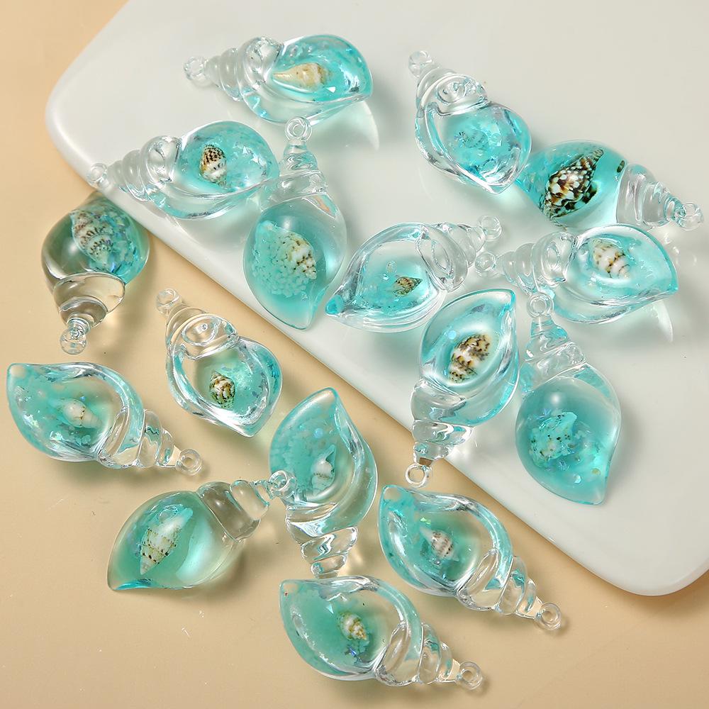 Barevné svítící mušle DIY náušnice a přívěsek Klíčenka Příslušenství