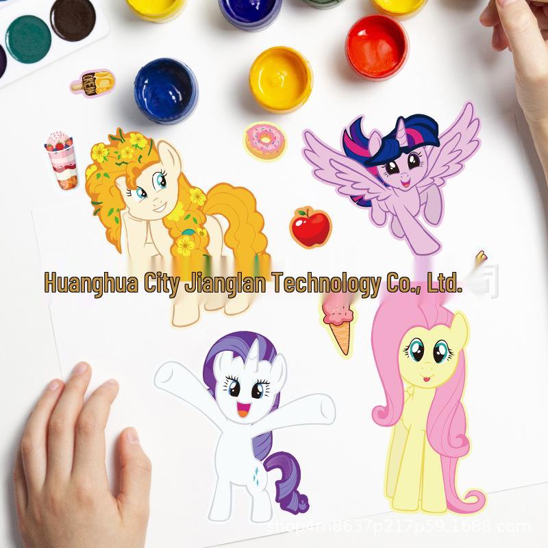 Pony Roro Cartoon Animation Collage Stickers: Fun DIY Face-Changing Decorative Stickers for Kids
