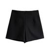 Women's High-Waisted Black A-Line Shorts, Summer 2024 Slimming Style
