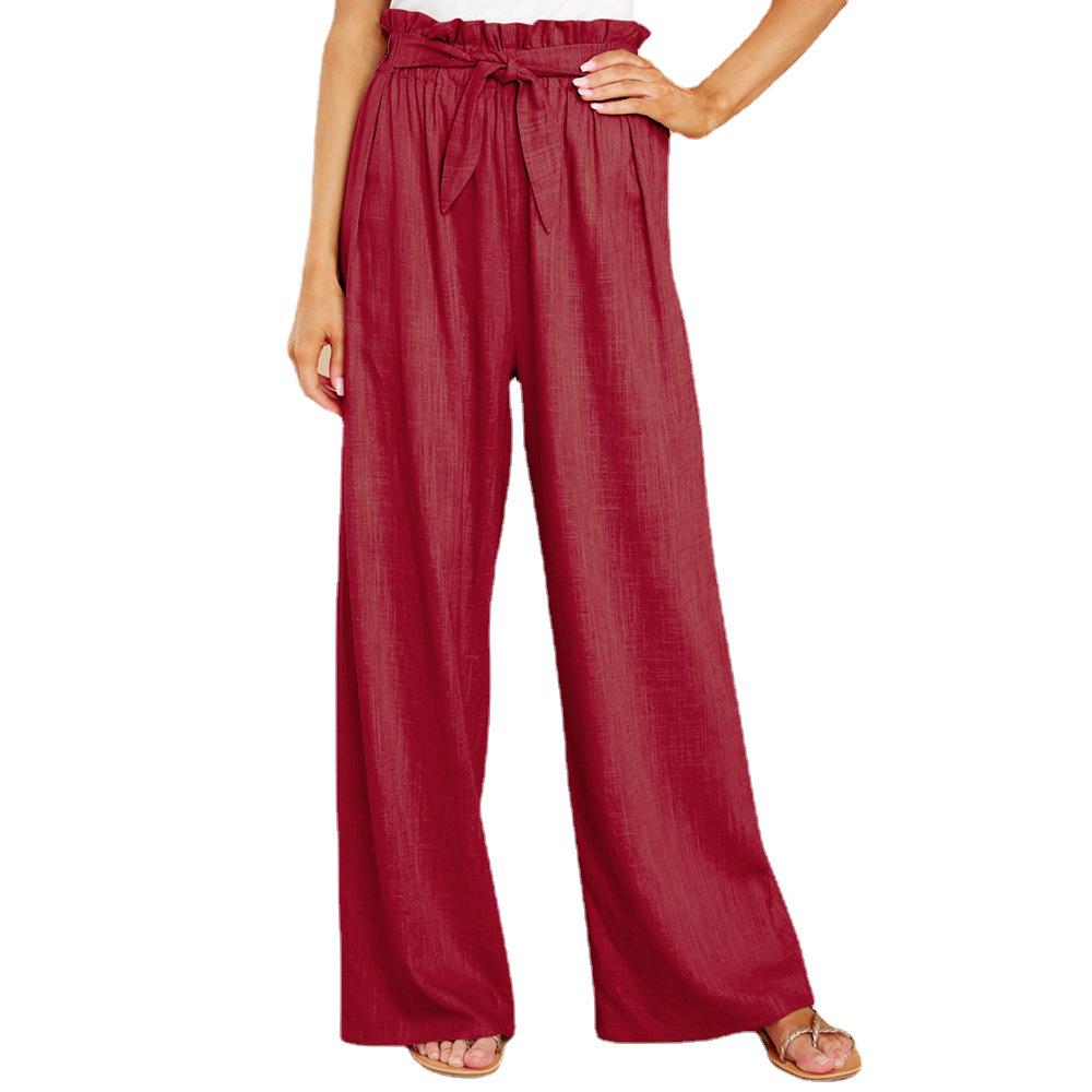 2024 Women’s European & American Plus Size Loose Cotton Linen Casual Long Pants