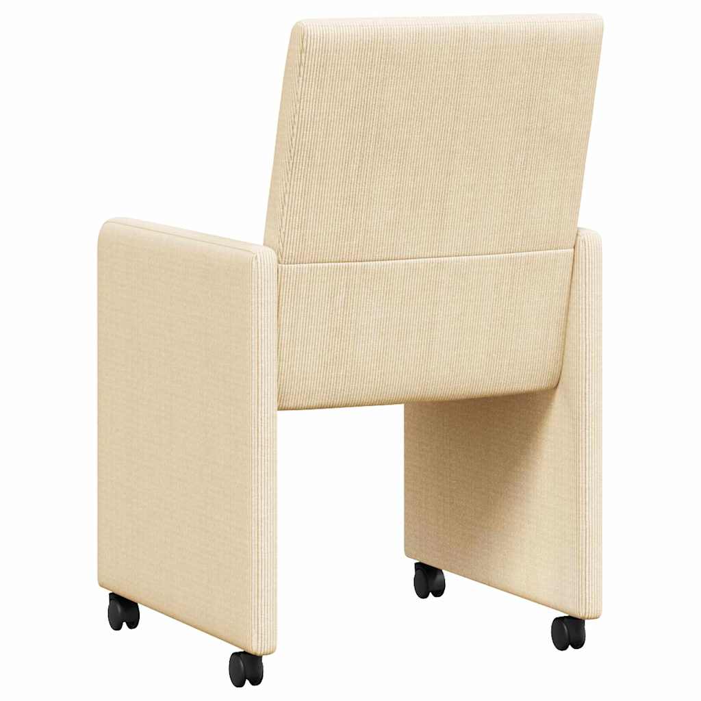 Dining Chairs with Casters 2 pcs Cream 57 x 66 x 94 cm