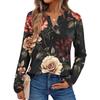 Women's Printed Long Sleeve Shirts Elegant Casual Tops Trendy Shirts Tops