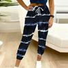Summer Ladies Leopard Printed Sweatpants Loose Fit Drawstring Joggers Elastic Cuff Daily Casual Pants