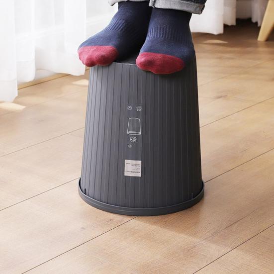 Garbage Bin with Pressure Ring No Lid Space-Saving Plastic Kitchen