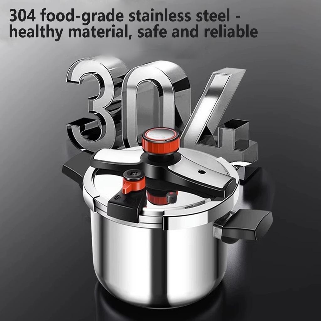 Edelstahl-Schnellkochtopf 4L/6L/8L, 3 Druckeinstellungen, 304er Qualität, Anti-Blockier-Schutz für Gas- und Induktionsherde