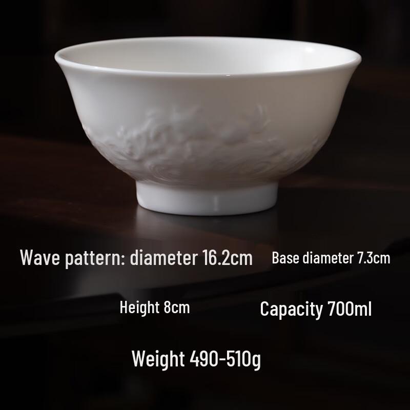 GOYN 6.4-inch Ceramic Wave Design Ramen Bowl