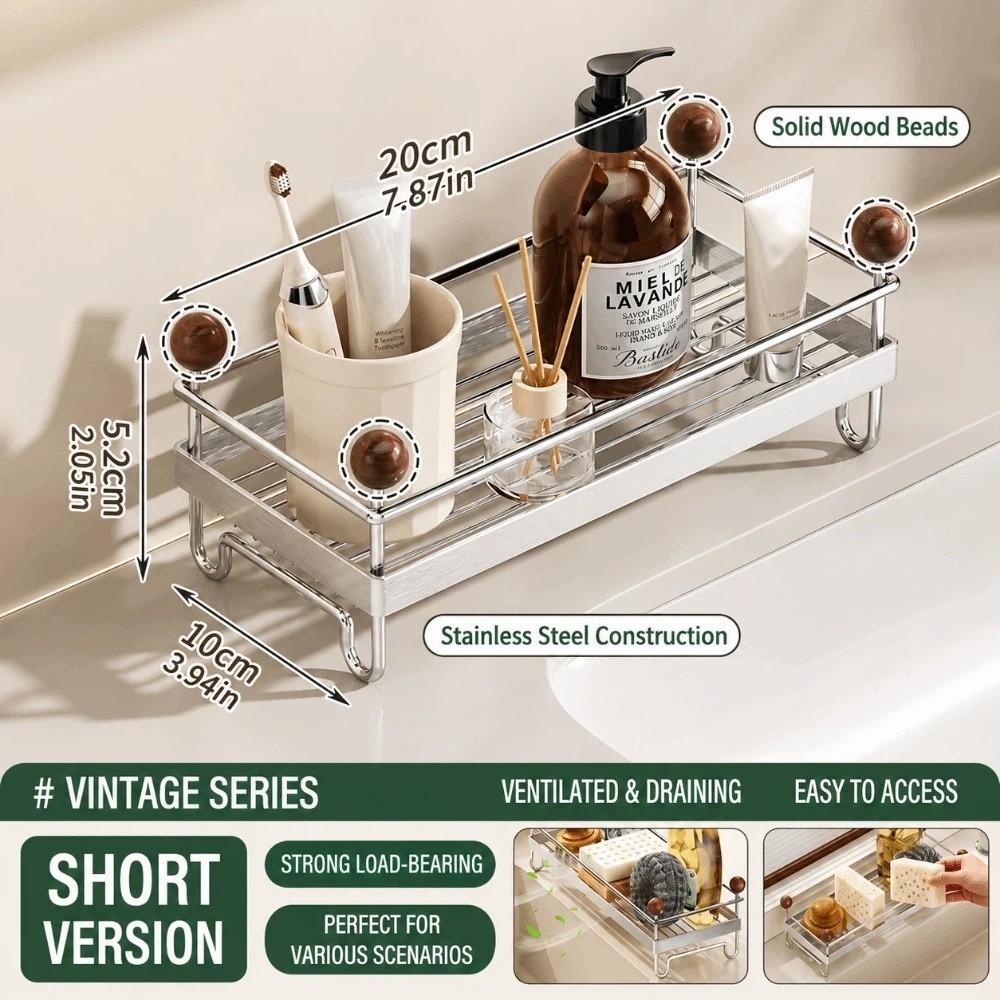 Stainless Steel Cosmetic Storage Stand Anti-rust Kitchen Sink Storage Rack  Bathroom