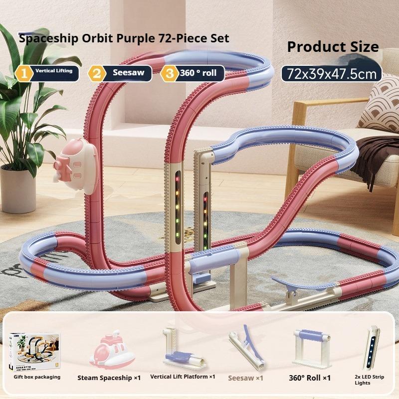 

Children s toys, electric railcar, steam spaceship, car puzzle assembly track