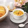 Bouillon Bowl White Bowl for Soup or Goulash with Handles 290 ml