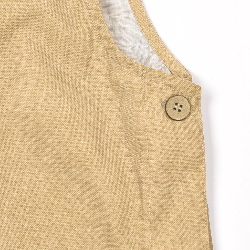 Side button apron A la carte Side button apron 258549 Beige [Kusuguru Japan] M-L
