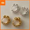 BF CLUB 925 Sterling Silver Earrings For Women Trendy Simple Twist Gold Earring Jewelry Prevent Allergy Party Accessories