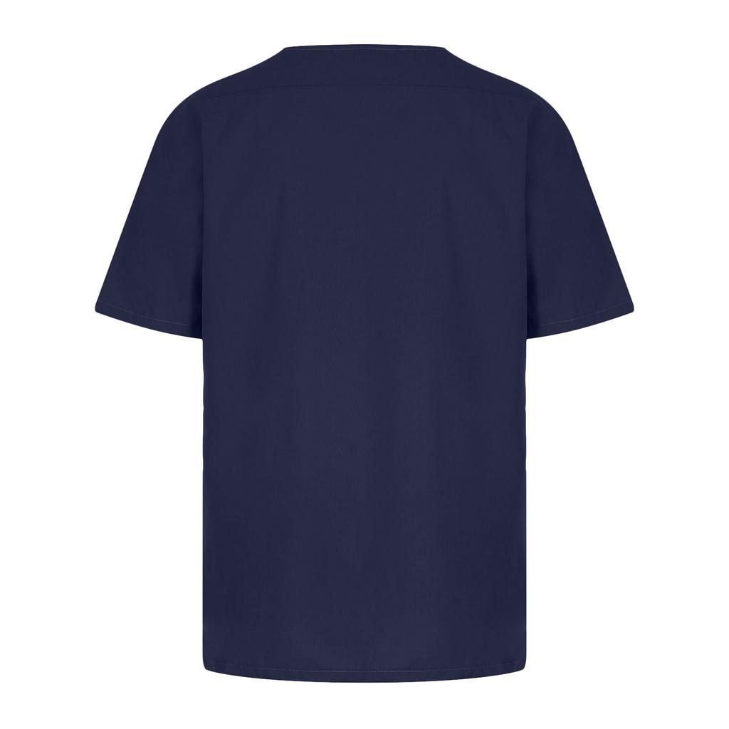 Workwear Men's V-Neck Scrub Tops Mans Clothes Color Tops Short Sleeve