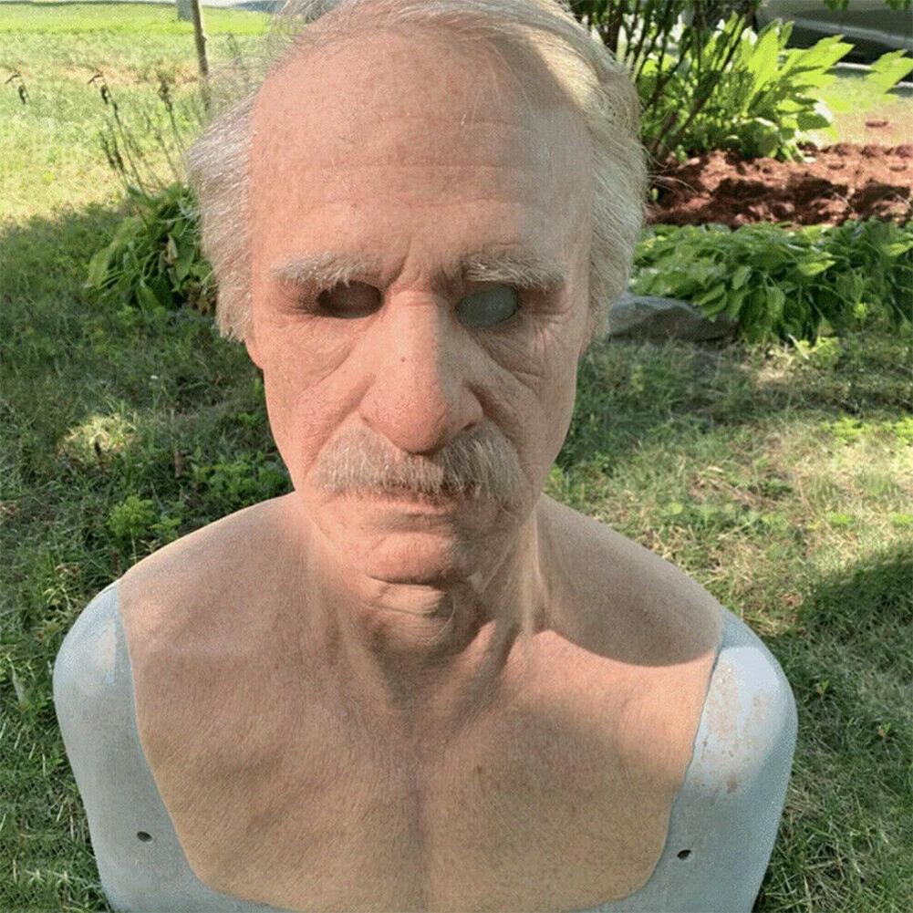Halloween Disguise Realistic Mask Latex Old Man Horror Wrinkle Face Masks Thriller Atmosphere Novelty for Party Masquerade