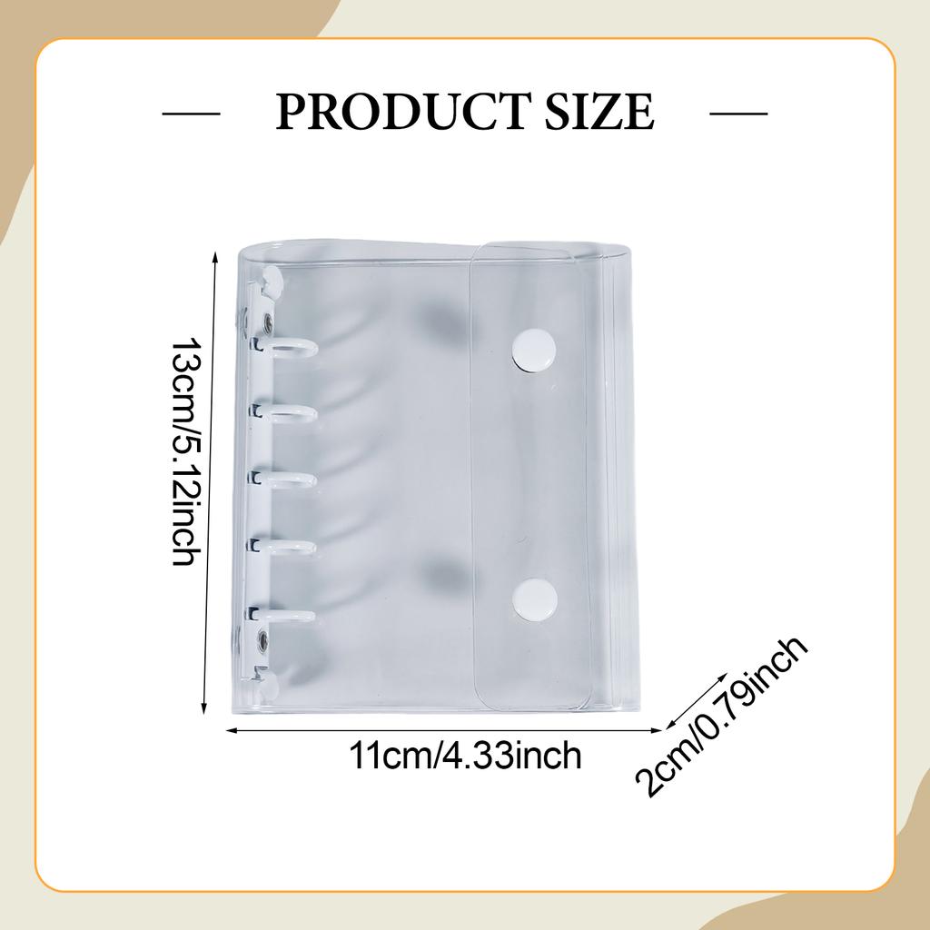Binder Notebook Covers 5 Holes Gift Clear for Valentines Birthday