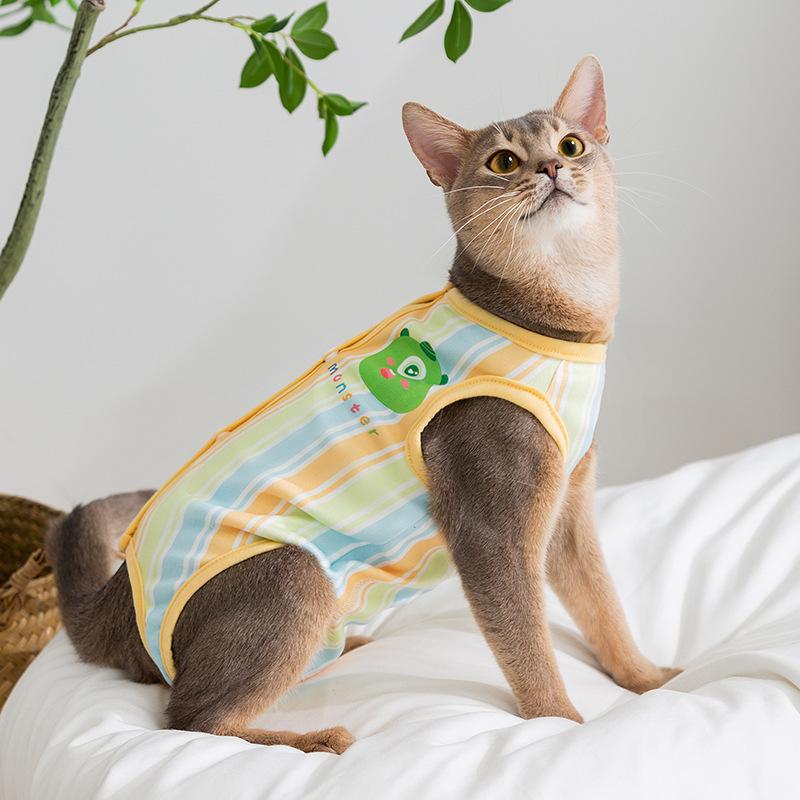 

Одежда для кошек Одежда для защиты живота от выпадения шерсти Одежда для стерилизации кошки-мамы Послеоперационная одежда для отлучения Питомник Тонкий немецкий бархат S (recommended weight 1-1.5kg)