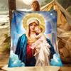 Jesus Virgin Mary Soft Blanket Lightweight Flannel Throw for Sofa Bed Travel Camping Living Room Office Couch Chair Home