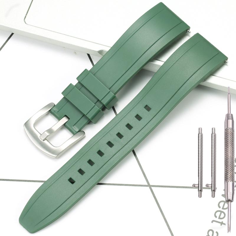 Dust-Free Rubber Waterproof Quick Release Watchband 20mm 22mm 24mm 26mm Black Silicone Strap for Seiko Omega Watch Accessories