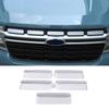 For Ford Maverick + ABS Plastic Silver Car Front Hood Grille Protective Cover Trim Exterior Accessories 5 Pcs