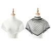 Lightweight Polyester Scarf With Round Dots and Lace Edging Stylish Headwear for Casual or Formal Occasion