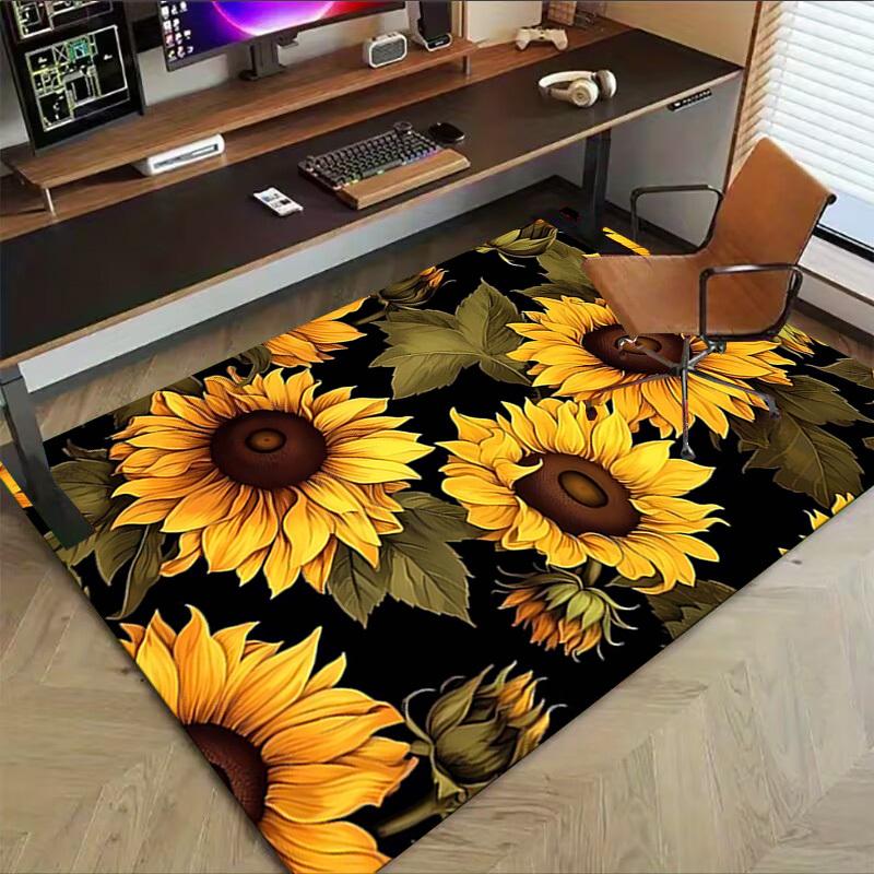 1PC Sunflower Pattern Anti-slip carpet, suitable for Office, bedroomand playrooms. It can also be used as a sofa footrest cover-R19
