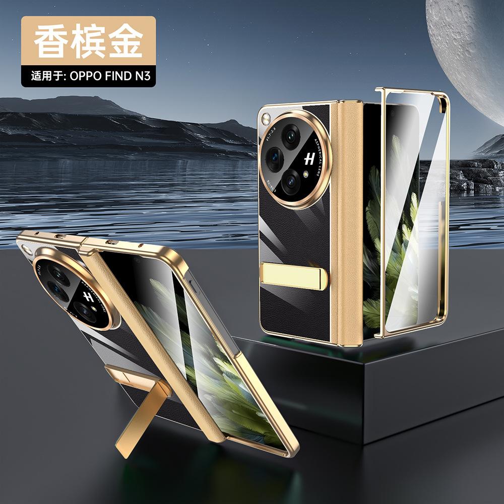 For Oppo Find N3 Case Clear Hinge Camera Lens Screen Protector Full Protection Metal Stand Cover