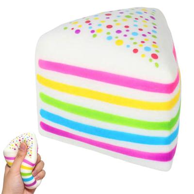 Simuliertes Kuchen-Quetschspielzeug Angstlinderung Langsam aufsteigender Regenbogenkuchen Stressspielzeug Tragbares Fake Food Dekompressionswerkzeuge