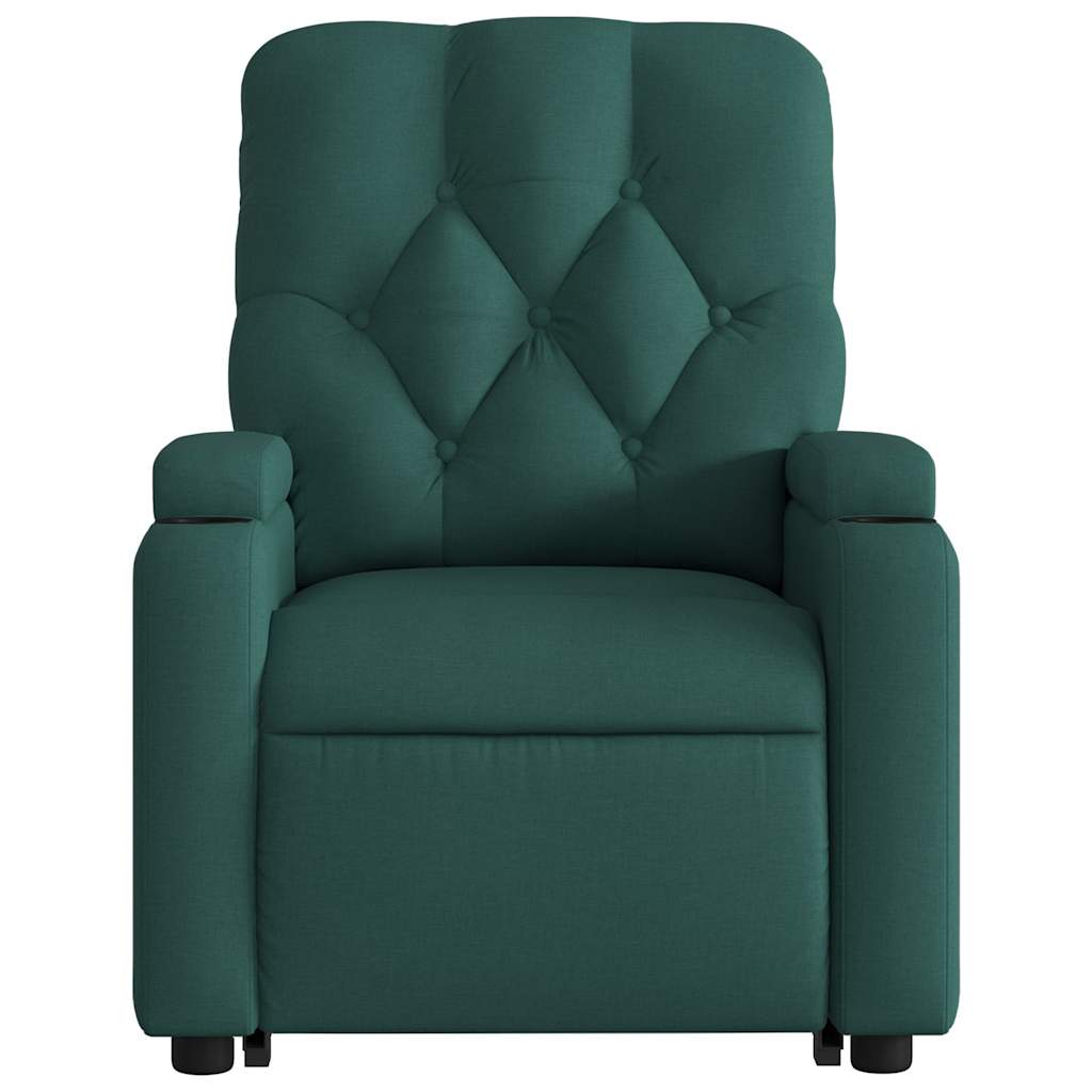 Recliner Chair with Rising Function Dark Green Fabric