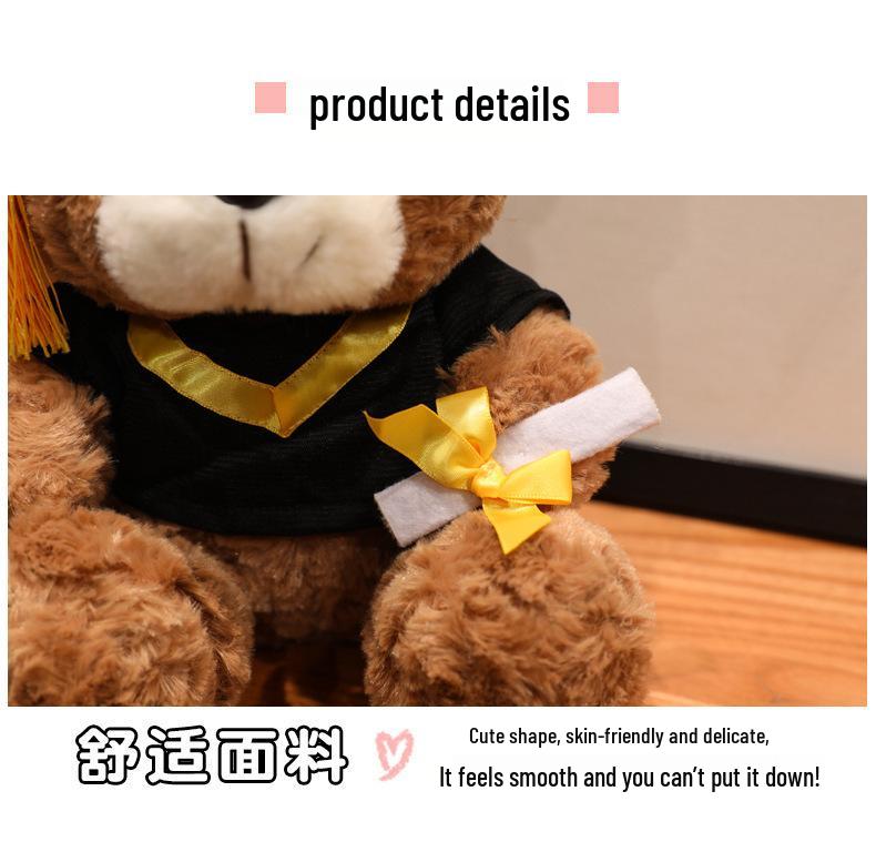 Graduation Teddy Bear with Doctor's Hat - Customizable Claw Machine Gift Doll