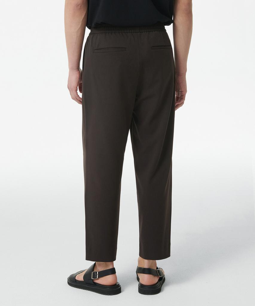 MUSINSA STANDARD Wide Easy Banding Crop Slacks [Dark Brown]