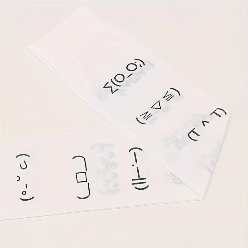 White Graffiti Letter Print Long Socks Harajuku Over Knee Thigh High Stockings Cute Socks Kawaii