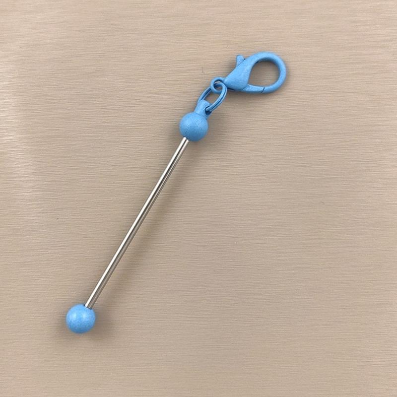 1PC Beadable Keychain Bars Metal Beaded Keyring Lobster Claw Clasp DIY Car Keychain Bag Decor For Jewelry Making