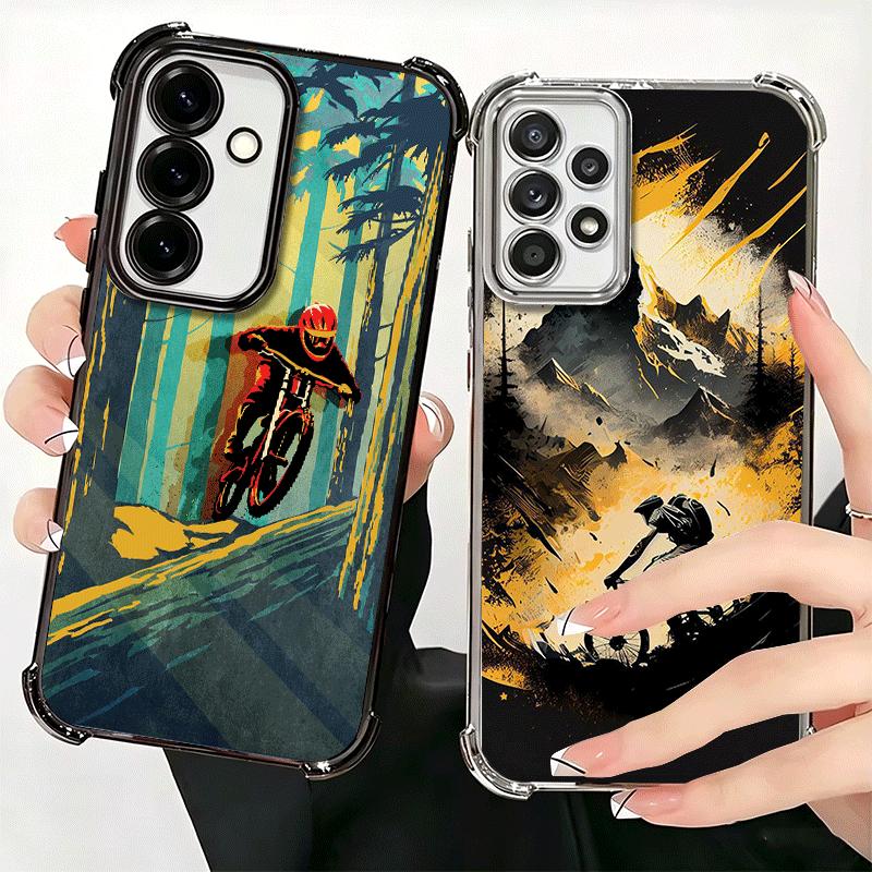 Mountain Bike Bicycle Soft Phone Case For Samsung A17 A27 A07 A37 A57 A16 A56 A15 A55 A14 A54 A13 A53 A26 A36 A25 A35 A24 A34 A2