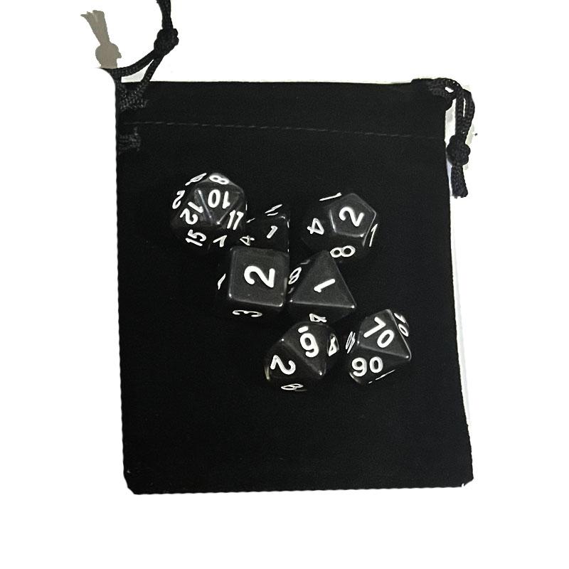 With Bag 7Pcs Dnd Polyhedral Dice Set For Tabletop Board Games Rpg Dice D4 D6 D8 D10 D% D12 D20 Clear Transparent Dice 10Colors
