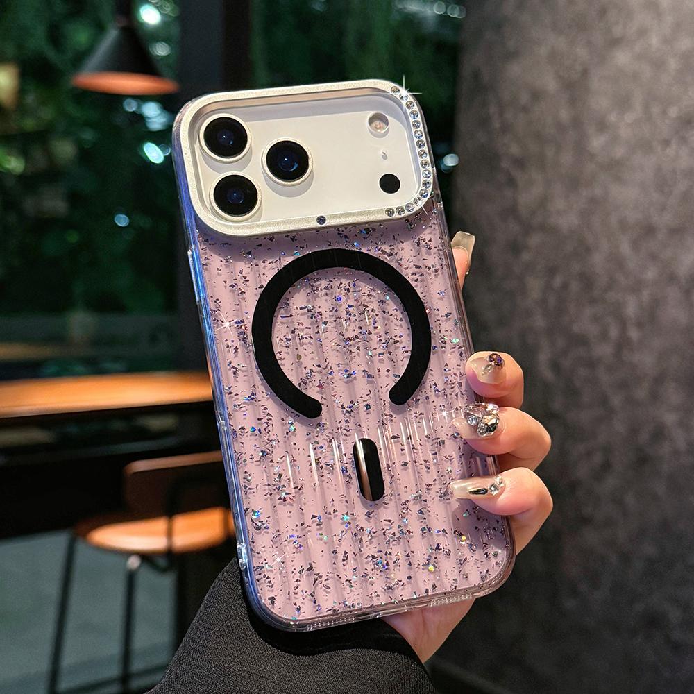 

Silver Foil For Magsafe Phone Case For iPhone 17 16 15 Pro Max Magnetic Wireless Charge Shockproof Hard Back Cover iPhone 15