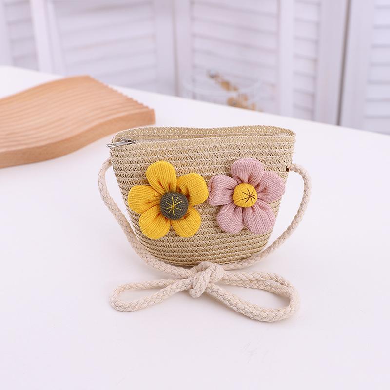 Hat female summer baby sun hat travel beach visor parent-child straw hat big brim children's basin hat sun protection