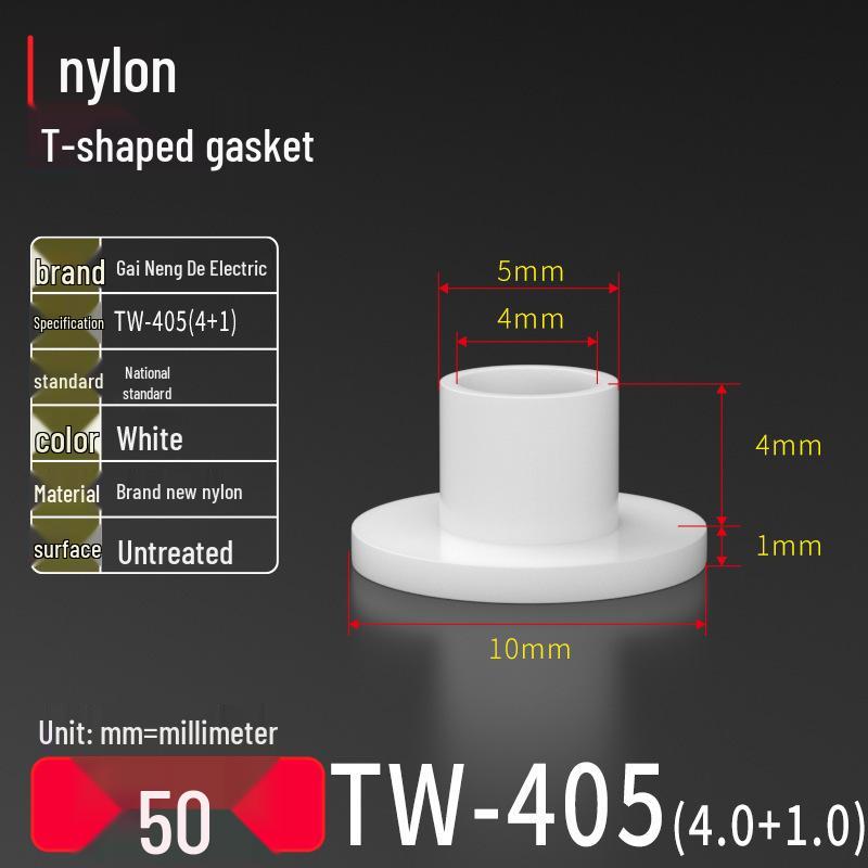 T-Shaped Nylon Gasket Ring Screw Shaft Sleeve with Concave-Convex Insulation Pad M2