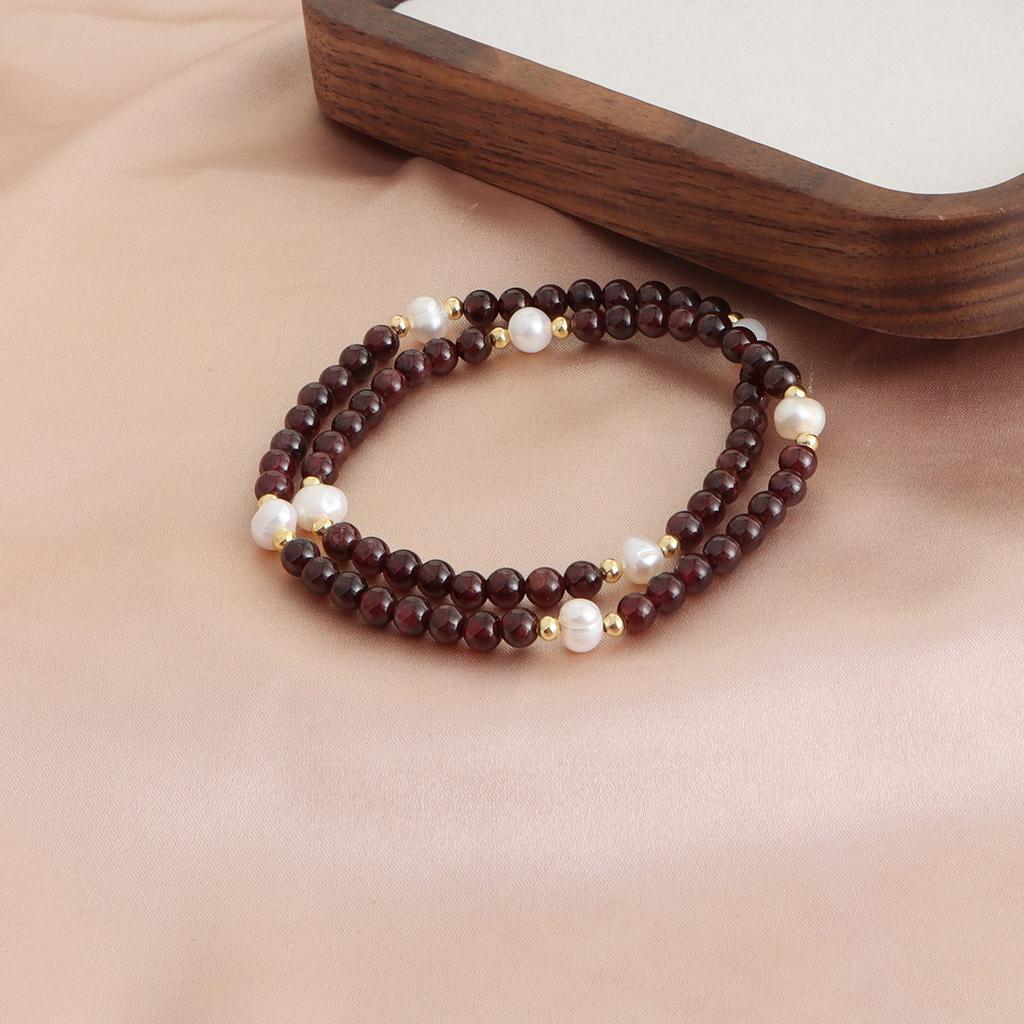 Natural Garnet Freshwater Pearl Bracelet Natural Stone Crystal Bracelet Design Bracelet Gift