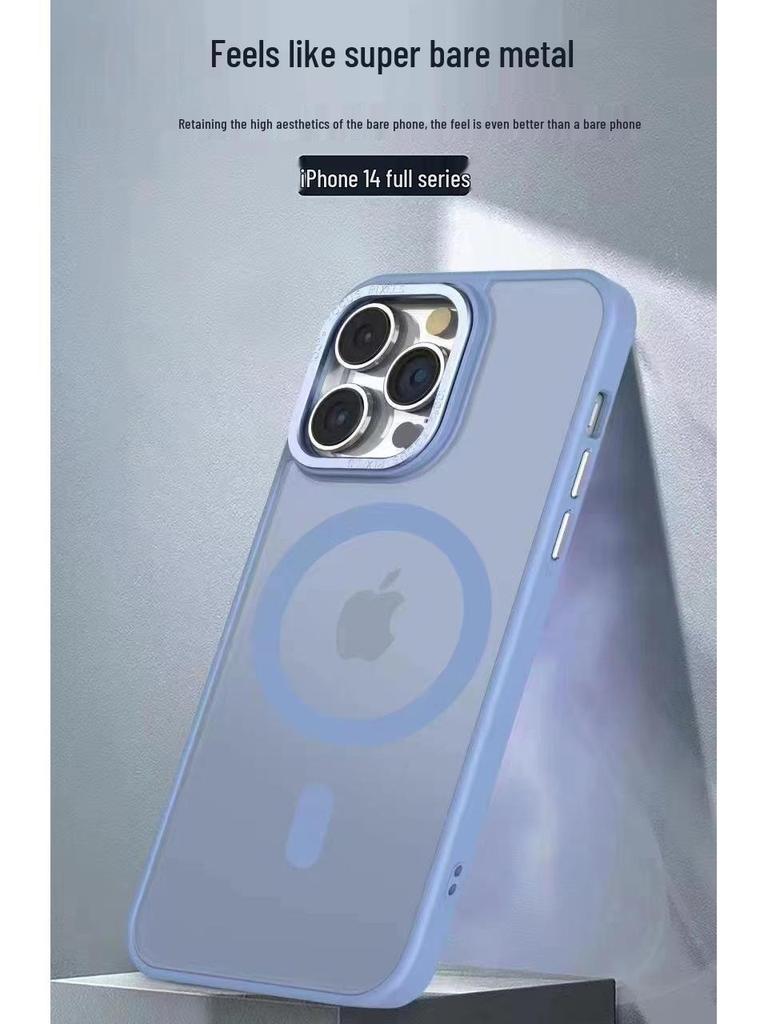 Magnetic Semi-Transparent Matte Phone Case for iPhone 16 Pro Max/15/14 Pro/13/12/11