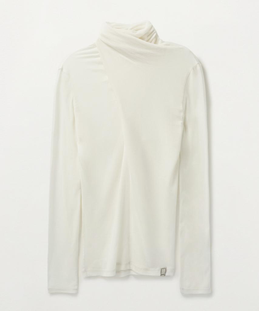 Seteo (W) Cross Turtleneck Long Sleeve White