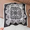 Light luxury Nordic style purple morning glory printing mulberry silk silk scarf women's high-end temperament 111 silk small square scarf
