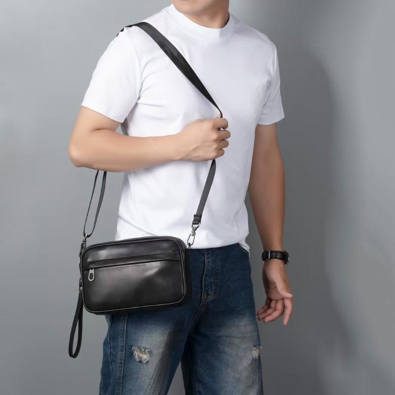 Genuine Leather Men's Single-shoulder Bag Cowhide Crossbody Bag Casual Small Backpack Men's Crossbody Bag